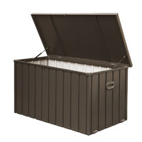 200 Gallon Outdoor Storage Deck Box Waterproof, Large Patio Storage Bin for Outside Cushions, Throw Pillows, Garden Tools, Lockable (Dark Gray) by LALA & WONZ