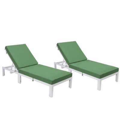 Chelsea 74.8" Long Reclining Single Chaise with Cushions by LeisureMod