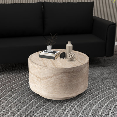36" Fiberstone Round Floating Side Table - Indoor/Outdoor Accent End Table for Bedroom, Living Room, and Patio by LeisureMod