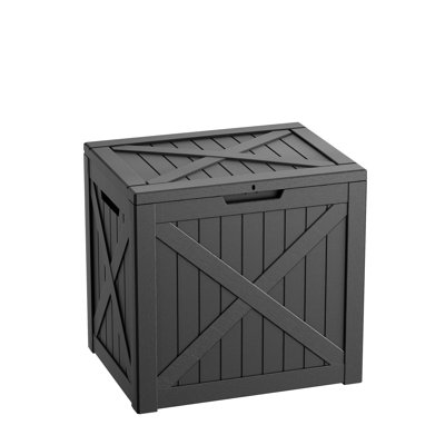 22.07"W 32 Gallon Resin Outdoor Indoor Deck Box For Patio Cushion And Garden Tools by MINDYES