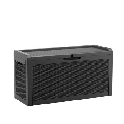 41.95"W 60 Gallon Waterproof Resin Lockable Deck Box(Black) by MINDYES