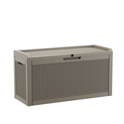 41.95"W 60 Gallon Waterproof Resin Lockable Deck Box(Black) by MINDYES
