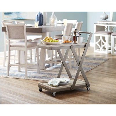 Rustic Multi-Tray Bar Cart by 17 Stories