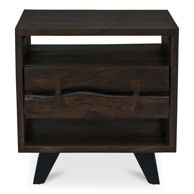 Broughton 1- Drawer Solid Wood and Metal Nightstand by AllModern