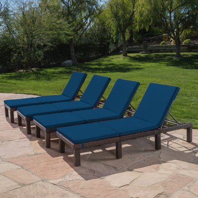 Caston Reclining Chaise Lounge with Cushion by Longshore Tides