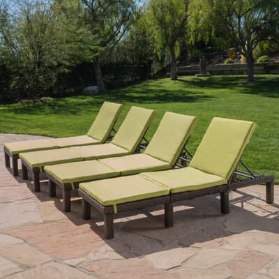 Caston Reclining Chaise Lounge with Cushion by Longshore Tides