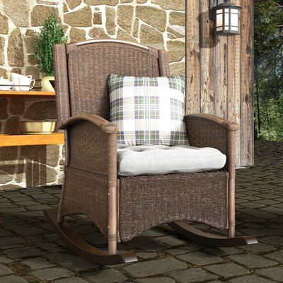 Salters Rocking Wicker/Rattan Chair with Cushions by Loon Peak