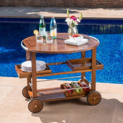 Kaing Wood Bar Cart,Kitchen Cart by Loon Peak
