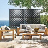 Heavy-duty Outdoor Privacy Screen For Patio, Balcony, Backyard - 72" Tall Metal Room Divider With Classic Clover Pattern, Anti-tipping Kit, Weather Re by Luoyang Xinrui Chuangpin Trading Co., Ltd