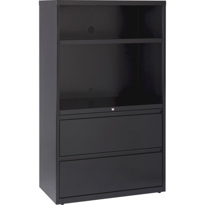 36" Lateral Hanging File Drawers Combo Unit-Black by Inbox Zero