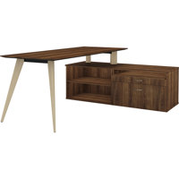 Pacitte Series Charcoal Laminate Office Furniture Credenza - 29.5" X 22" X 23.1" - 2 Shelve(S) - Finish: Charcoal, Laminate by Inbox Zero