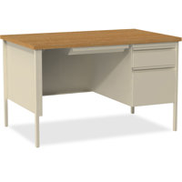 Fortress Series 48" Single Pedestal Desk by Lorell