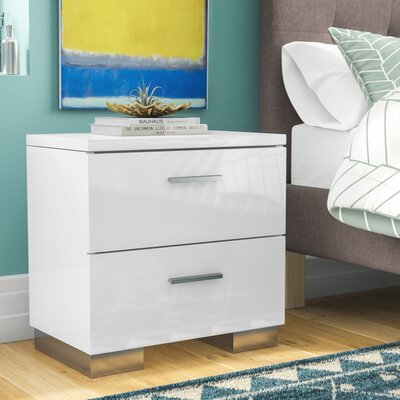 Everhart 2-Drawer Nightstand in White by Lark Manor