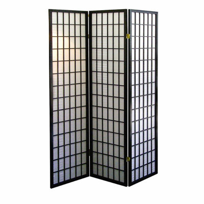 3-Panel Folding  Screen Room Divider, Natural Wood, Privacy Screen | Gift Idea by Living Source International