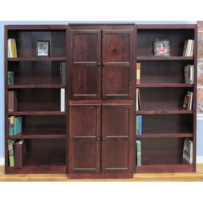 Rummond 15 Shelf Bookcase Wall with Doors, 72 inch Tall