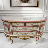 European-Style 4-Drawer Double Door Accent Cabinet by Liu