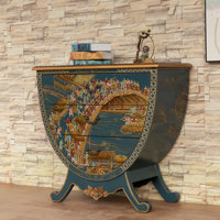 Hand-painted unique drawer accent chest by Liu