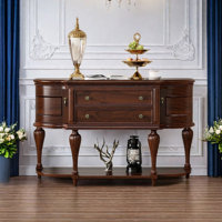 American style solid wood half round sideboard. by Liu