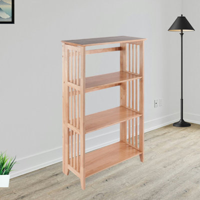 Marco Foldable Shelf with Three Sections, Natural by Millwood Pines