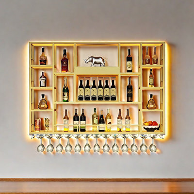 Lacquered Wall Mounted Wine Rack by L Wall-hanging Wine Rhythm
