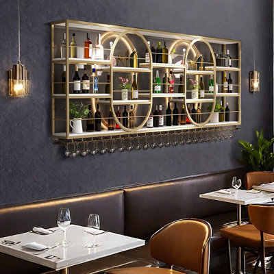 Light Luxury Round Wall Mounted Wine Rack by L Wall-hanging Wine Rhythm