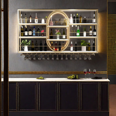 Light Luxury Round Wall Mounted Wine Rack by L Wall-hanging Wine Rhythm