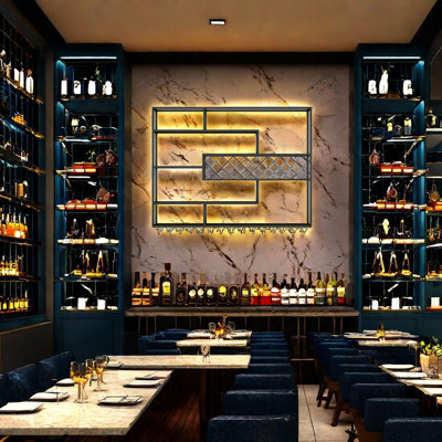 Multi-tier Iron Wall Mounted Wine Rack by L Wall-hanging Wine Rhythm