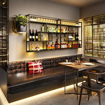 Iron Wall Mounted Wine Rack by L Wall-hanging Wine Rhythm