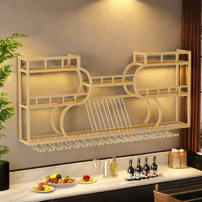Multi-tier creative wall mounted wine rack by L Wall-hanging Wine Rhythm