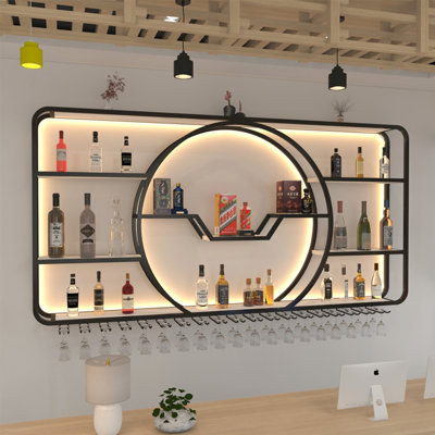 Creative round corner wall mounted wine rack by L Wall-hanging Wine Rhythm