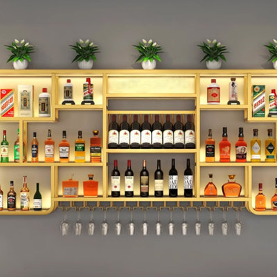 Multi-tier wall mounted wine rack by L Wall-hanging Wine Rhythm
