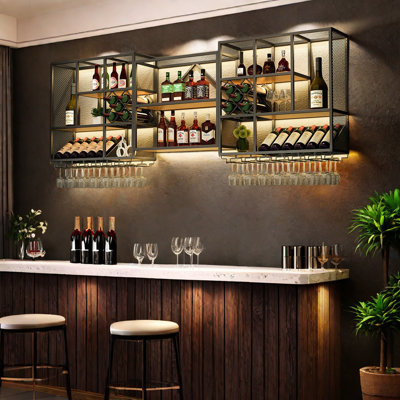 Industrial Style Wall Mounted Wine Rack by L Wall-hanging Wine Rhythm