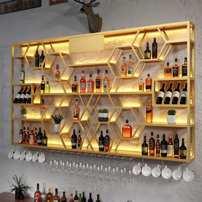 Creative Honeycomb Wine Rack by L Wall-hanging Wine Rhythm