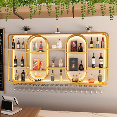 Creative round corner wall mounted wine rack by L Wall-hanging Wine Rhythm