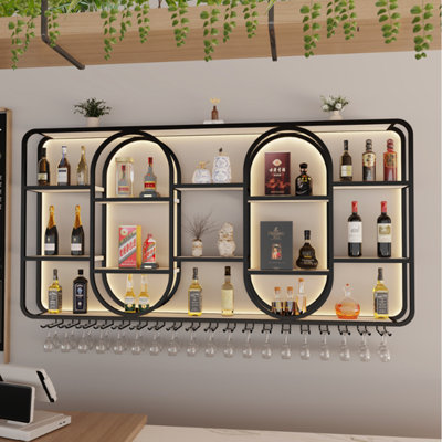 Creative round corner wall mounted wine rack by L Wall-hanging Wine Rhythm