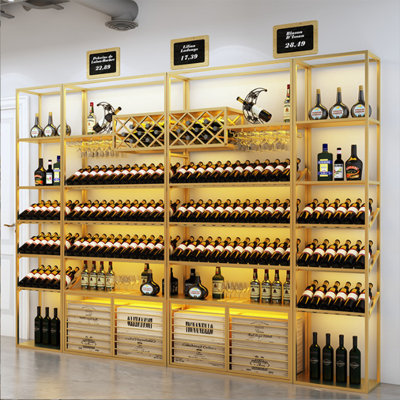 Iron wine rack against the wall by L Wall-hanging Wine Rhythm