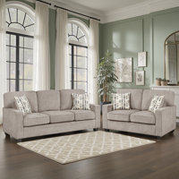 Heywood Modern & Contemporary 2-Piece Living Room Set with Luxurious Chenille Fabric Upholstery, Reversible Cushions & Foam over Pocket Coils Comfort by Ebern Designs