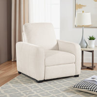37.5" Modern & Contemporary Chenille Fabric Power Reclining Chair with Wall-Hugger Design, USB-A & C Charging Ports