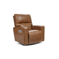Maddox Leather Power Rocking Recliner w/ Headrest and Lumbar by La-Z-Boy