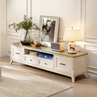 Creamy Solid Wood TV Cabinet by LIZIYE