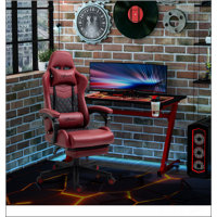 Vinsetto Racing Gaming Chair Diamond PU Leather Office Gamer Chair High Back Swivel Recliner with Footrest, Lumbar Support by MR