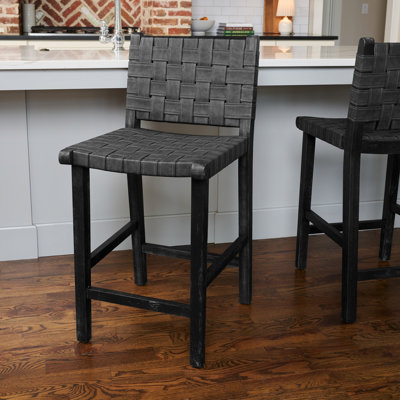 Maven Lane Noah Stool with Vegan Leather Upholstery by Maven Lane