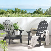 Lilwenn Solid Wood Foldable Adirondack Chair by Dovecove