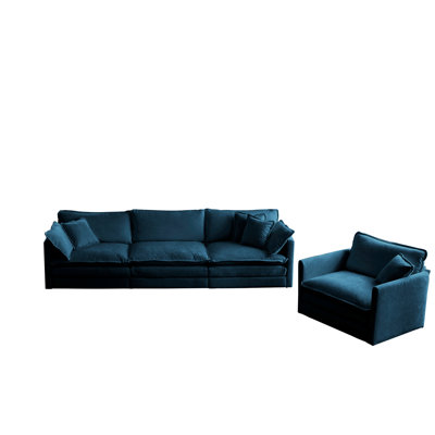 Jeffers Chenille Fabric Upholstered Sofa Chat Set by Ebern Designs