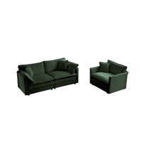 Jeffers Chenille Fabric Upholstered Sofa Chat Set by Ebern Designs