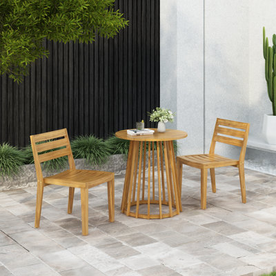 Immogen Acacia Wood Round Bistro Set