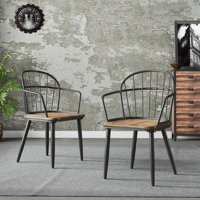 Manthey Wood And Metal Dining Chairs by George Oliver