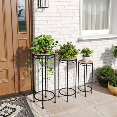Alexis Round Ceramic Top Plant StandSet
