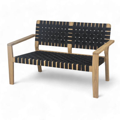 Melvin Acacia Wood Patio Loveseat by Union Rustic