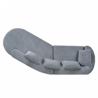 Lunford 116" Modern Curved Compressed Sectional Sofa With Back Pillows